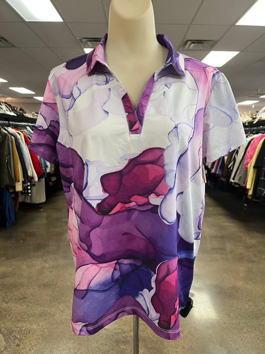 Athletic Top Ss By Clothes Mentor In Purple, Size:Xl