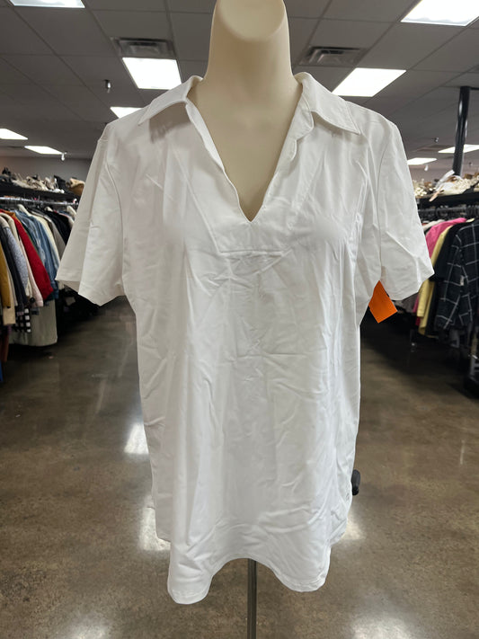 Athletic Top Ss By Freely In White, Size:L