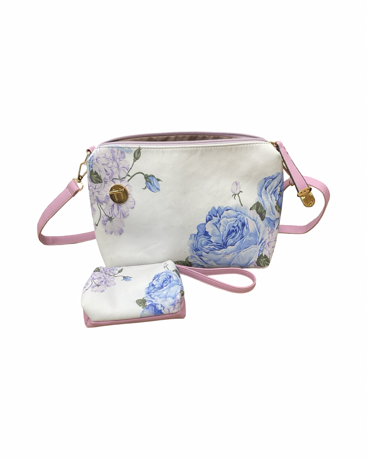 Crossbody By Clothes Mentor In Pink & White, Size:Medium