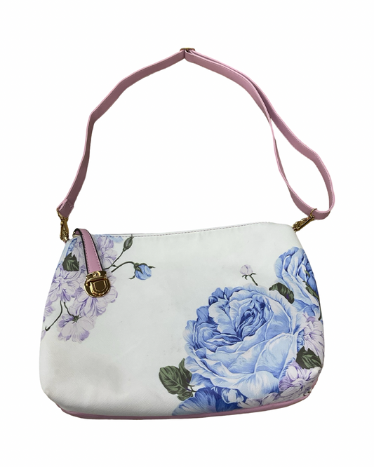Crossbody By Clothes Mentor In Pink & White, Size:Medium