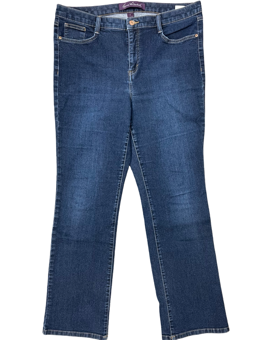 Jeans Straight By Gloria Vanderbilt In Blue Denim, Size:14