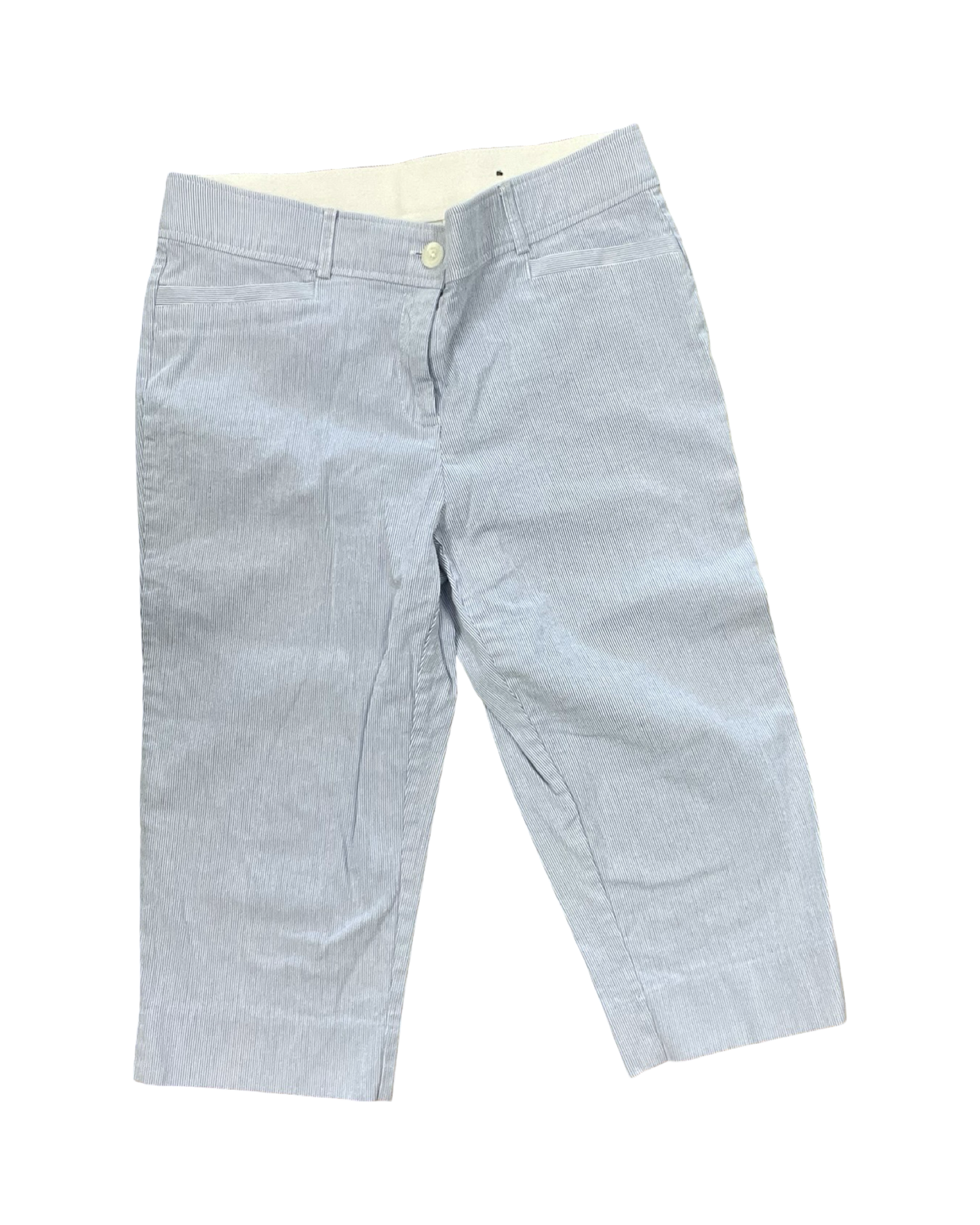 Pants Cropped By Studio Works In Blue & White, Size:10P