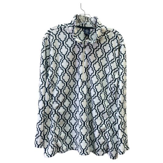 ATHLETIC FLEECE by LANDS END In BLUE & WHITE, Size: 3X