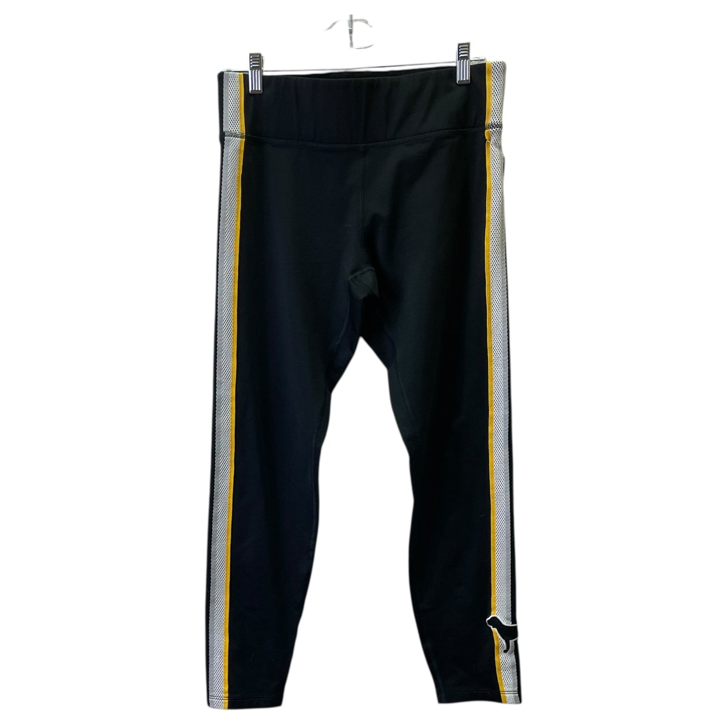 Athletic Leggings By Pink In Black & Yellow, Size:L