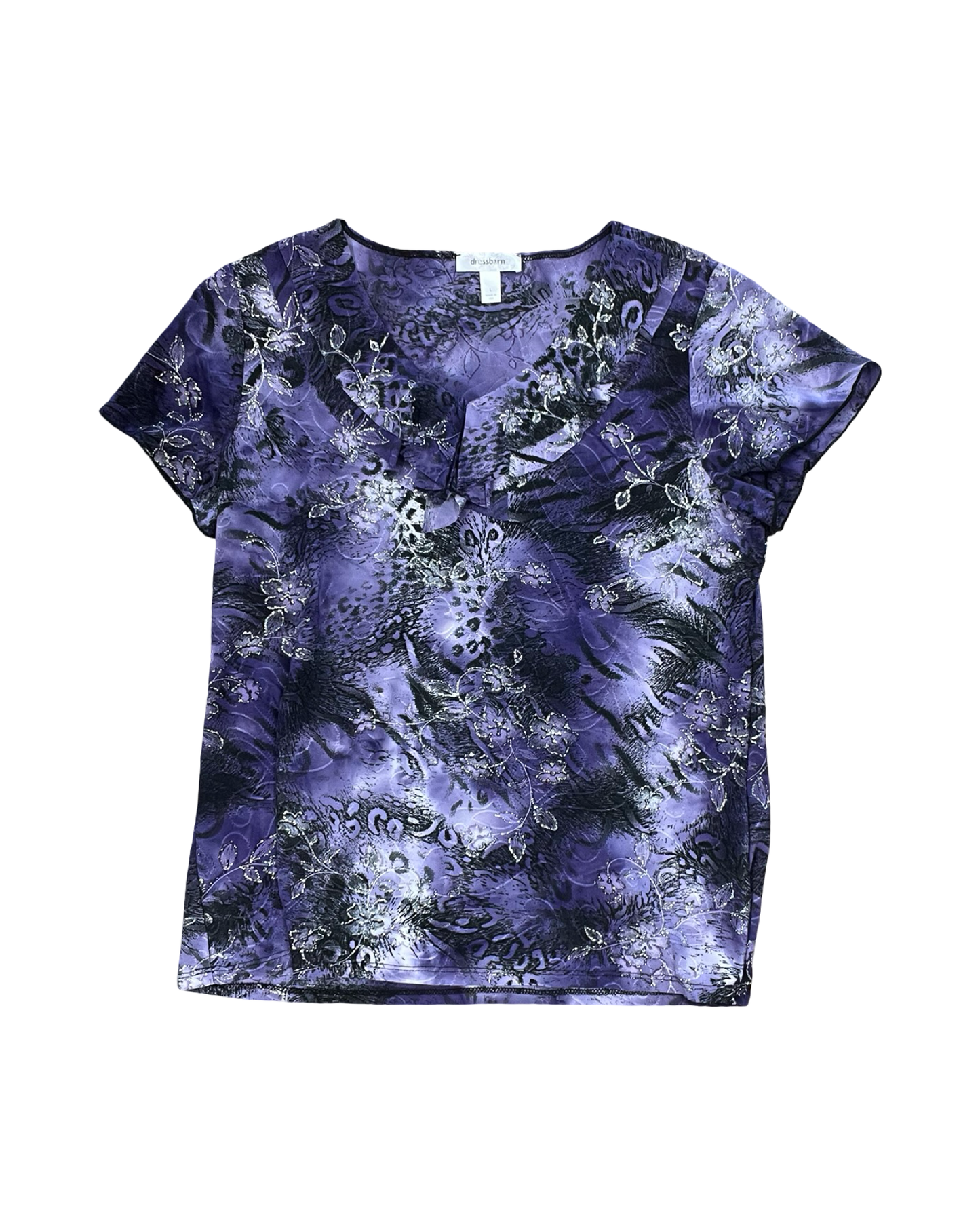Top Ss By Dressbarn In Purple, Size:L