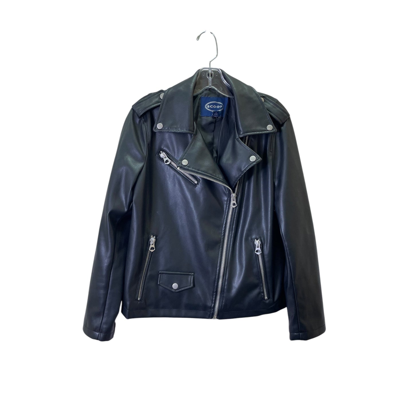 Jacket Moto By Scoop In Black, Size:S