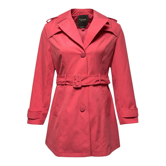 AS IS Belted Trench Coat Designer By Kate Spade In Pink, Size: XL