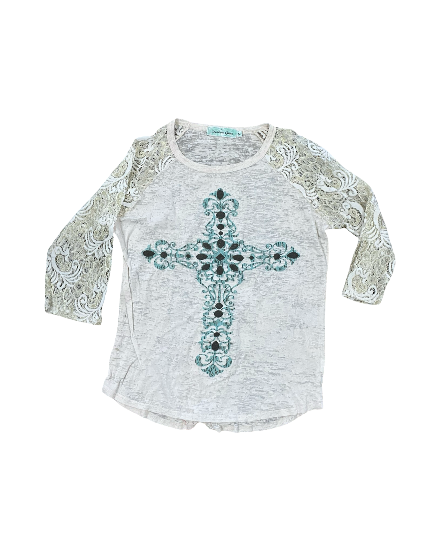 Top 3/4 Sleeve By Southern Grace In Cream, Size:M