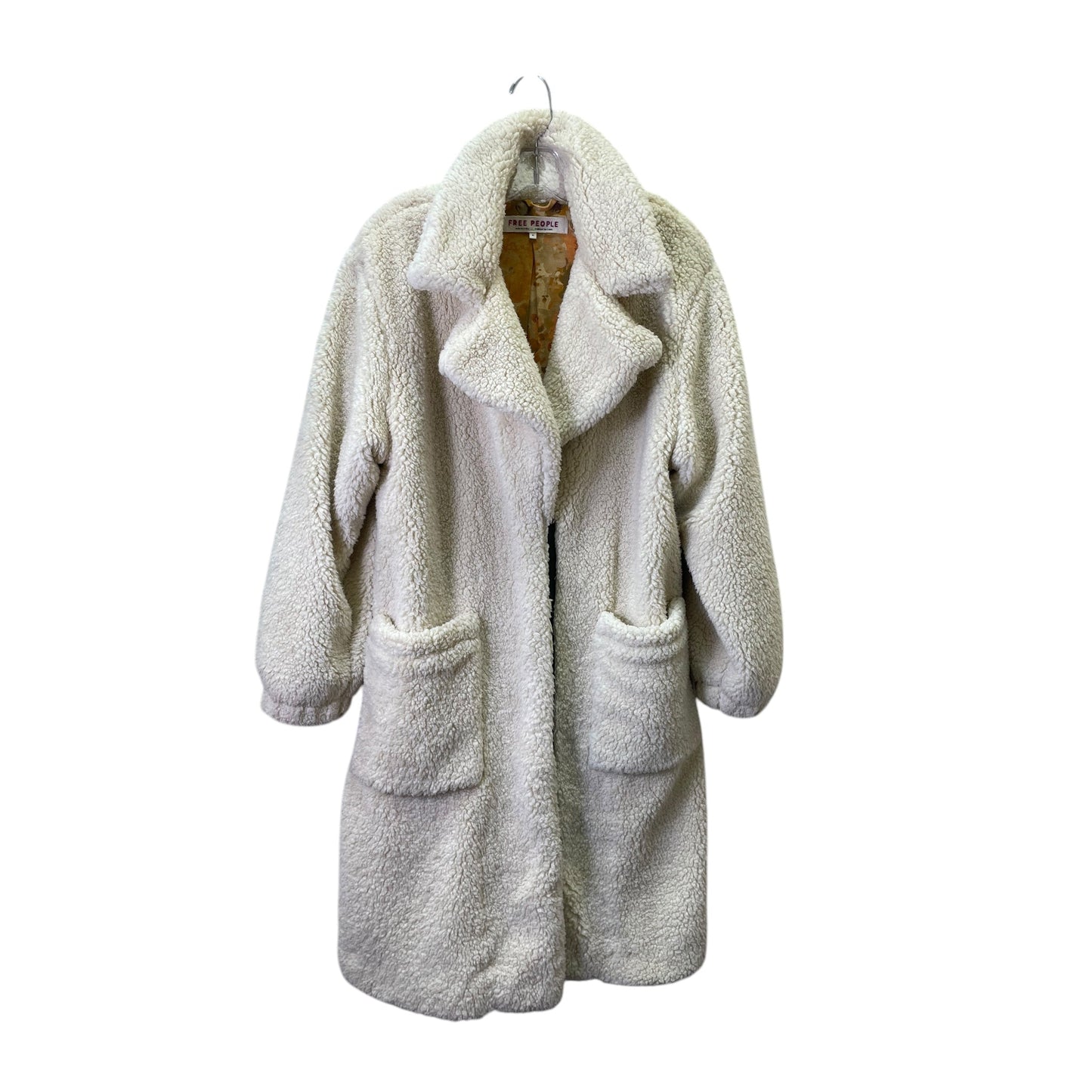 Coat Faux Fur & Sherpa By Free People In Cream, Size:M