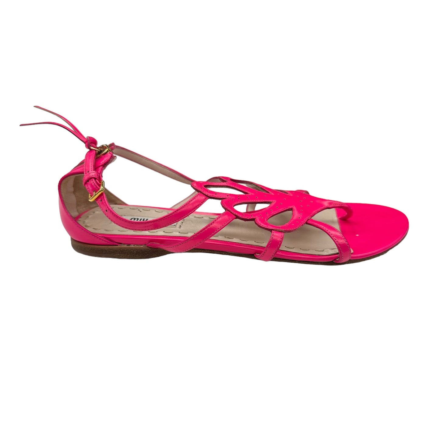 PINK MIU MIU SANDALS LUXURY DESIGNER, Size 7.5