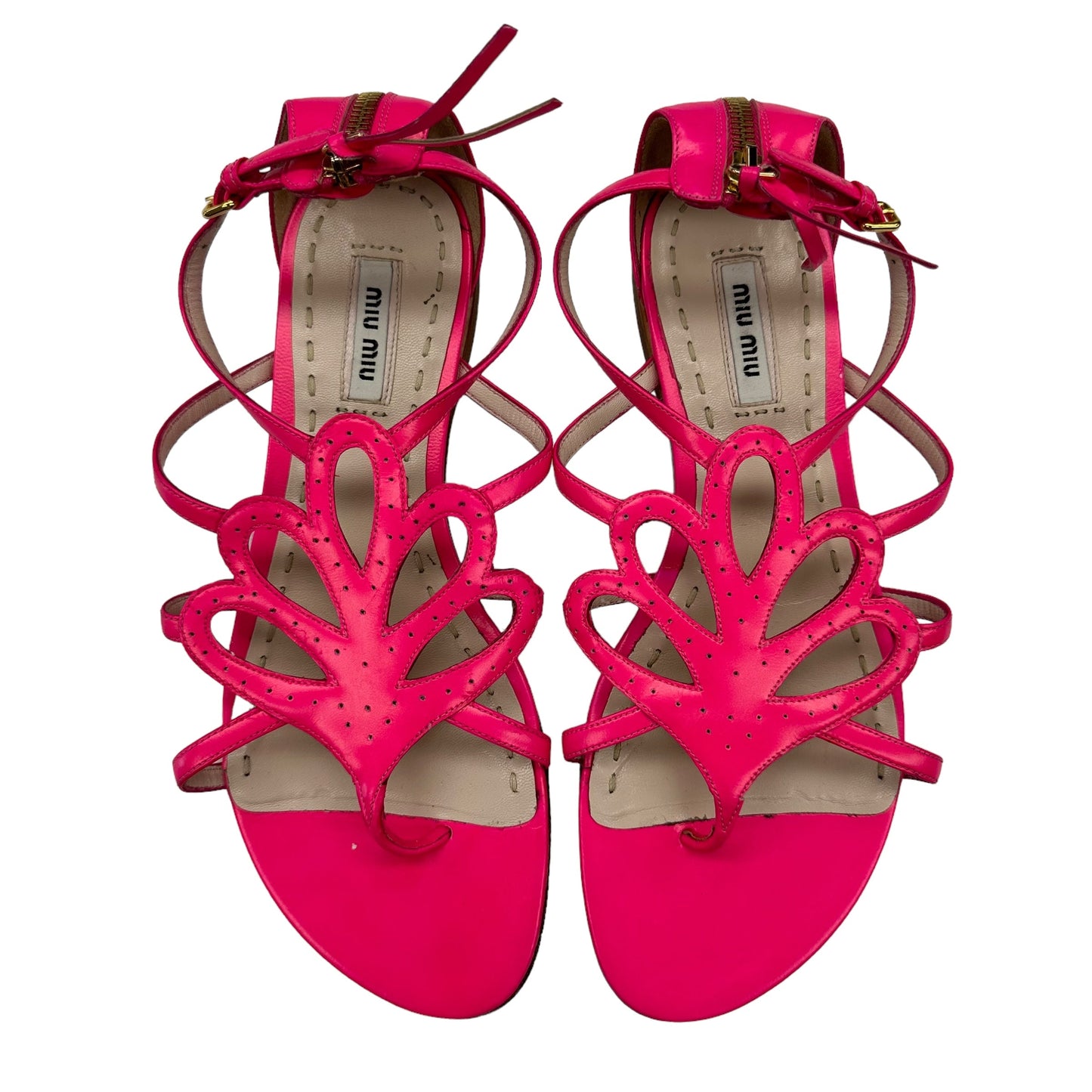 PINK MIU MIU SANDALS LUXURY DESIGNER, Size 7.5