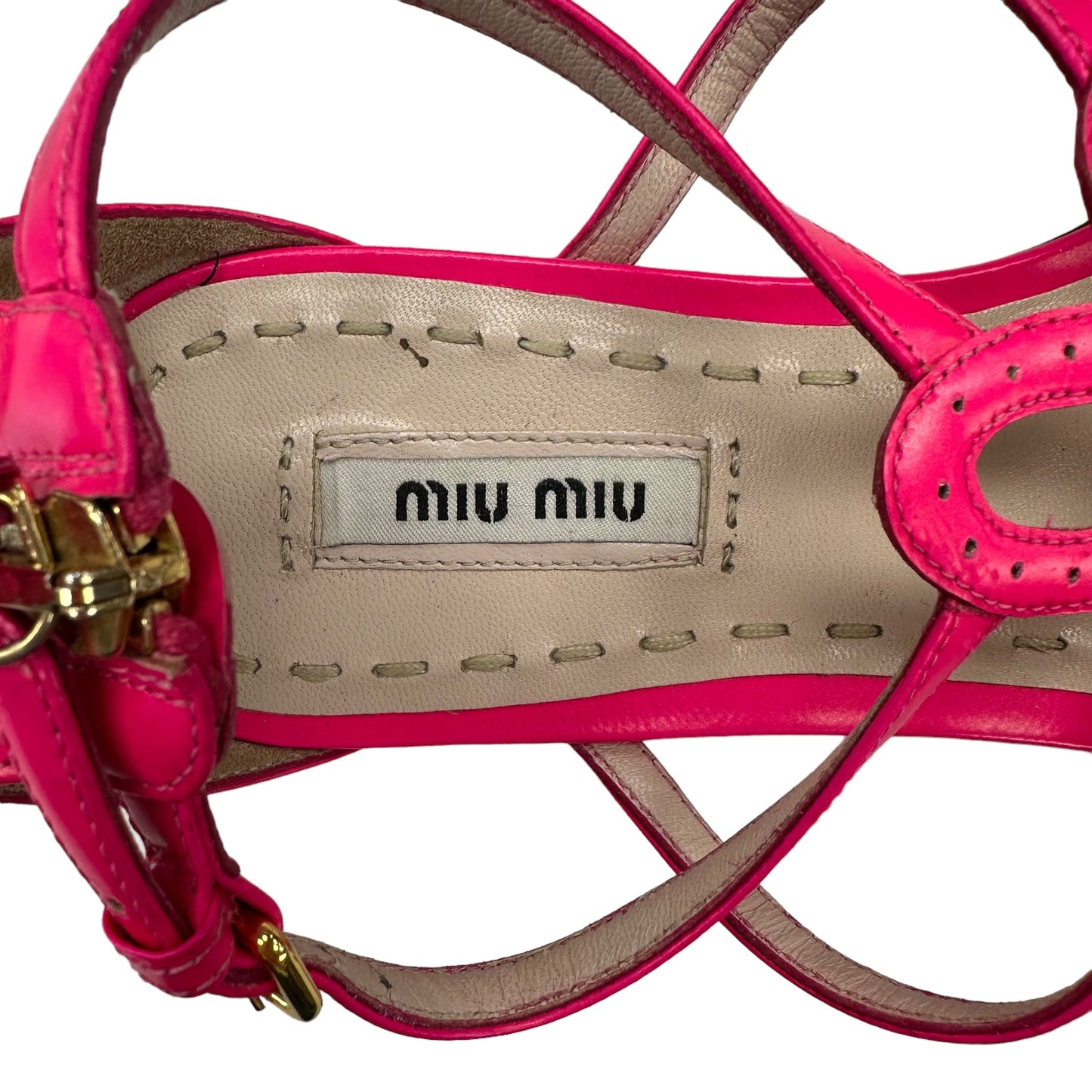 PINK MIU MIU SANDALS LUXURY DESIGNER, Size 7.5