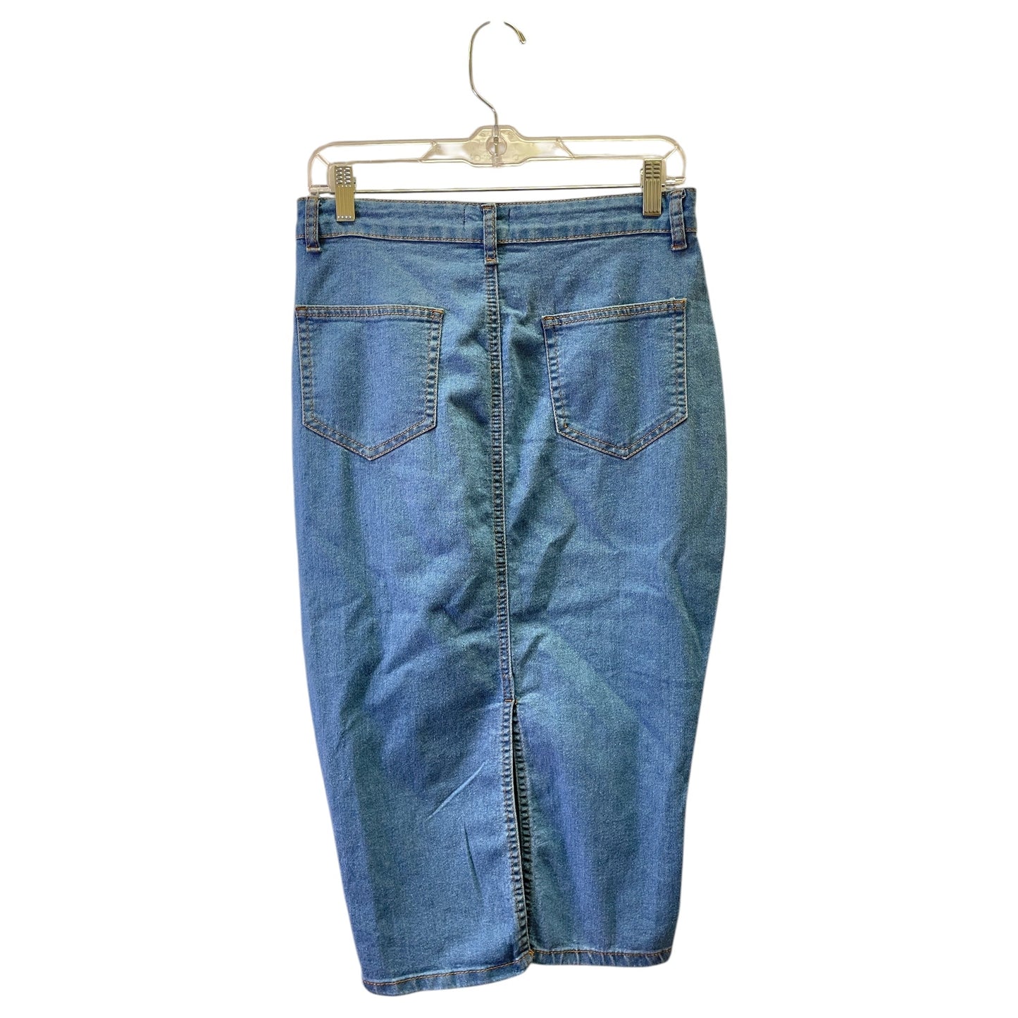 Skirt Maxi By Pretty Little Thing In Blue Denim, Size:12