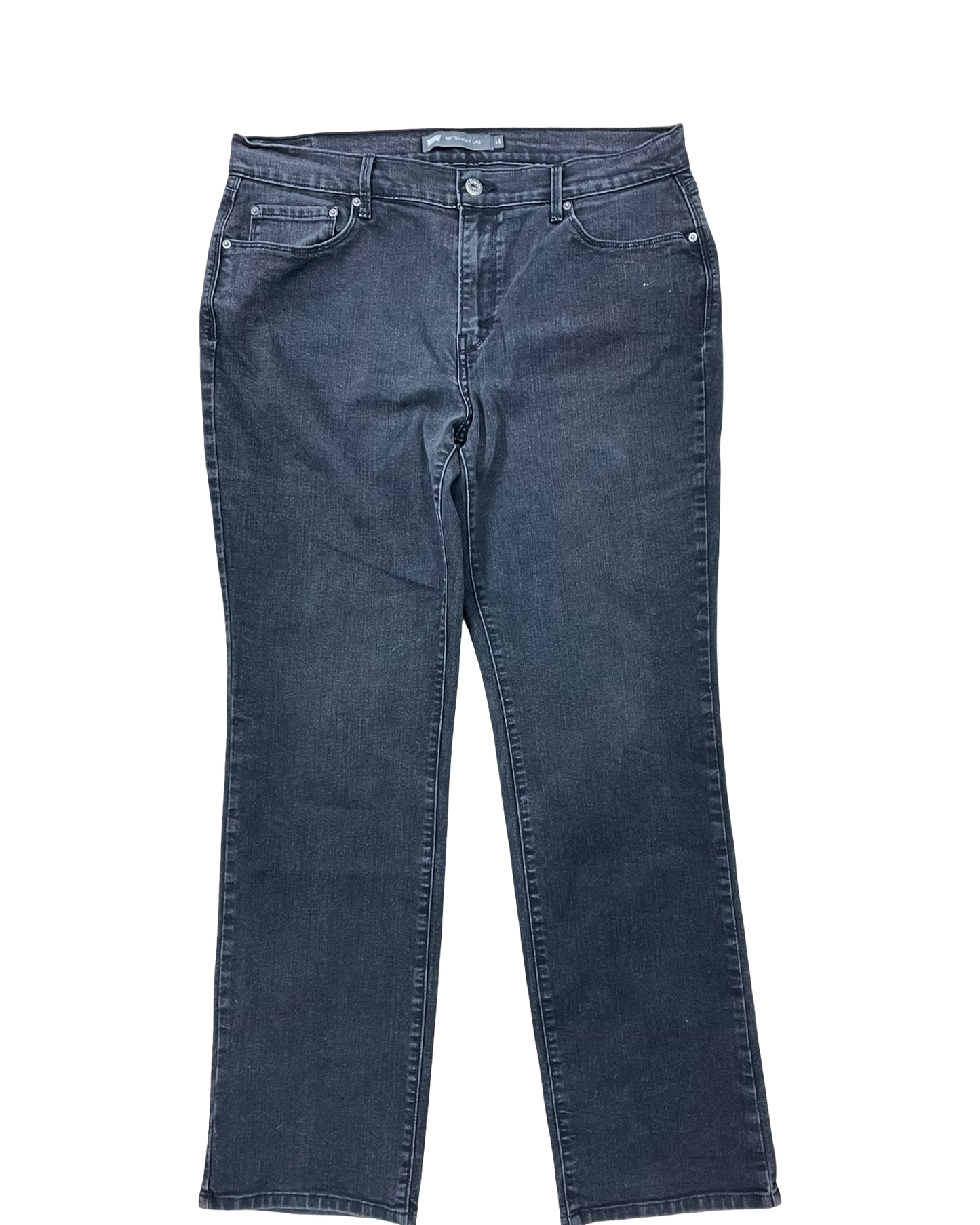 Jeans Straight By Levis In Black, Size:14