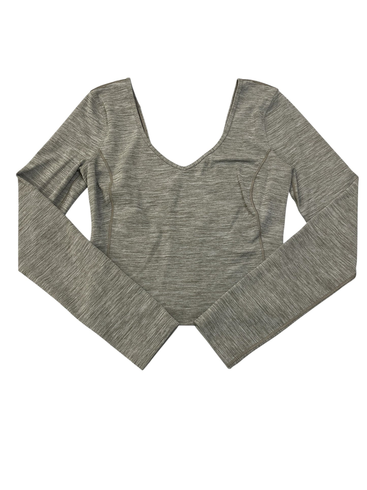 Athletic Top Ls Crewneck By Lululemon In Grey, Size:S