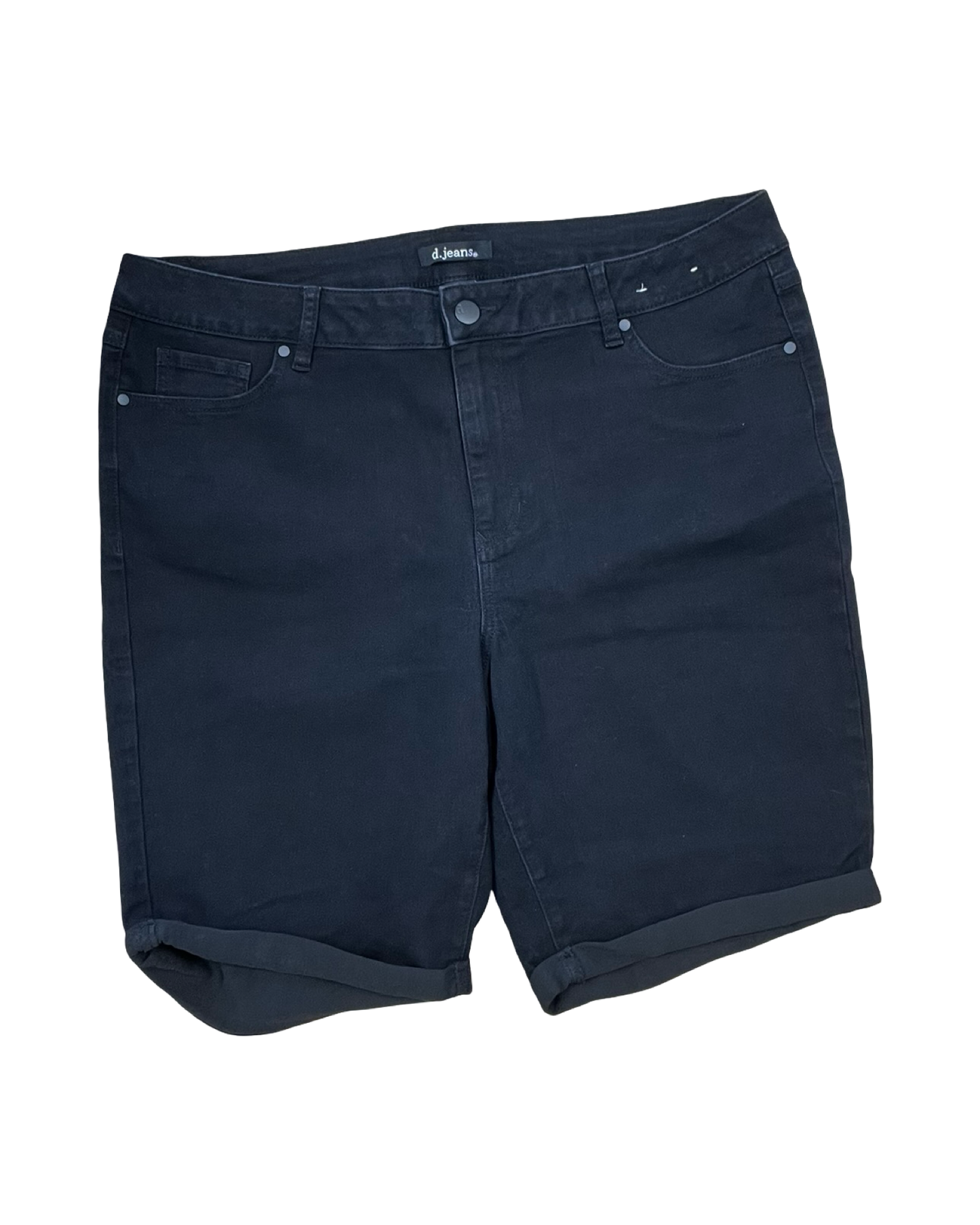 Shorts By D Jeans In Black Denim, Size:20