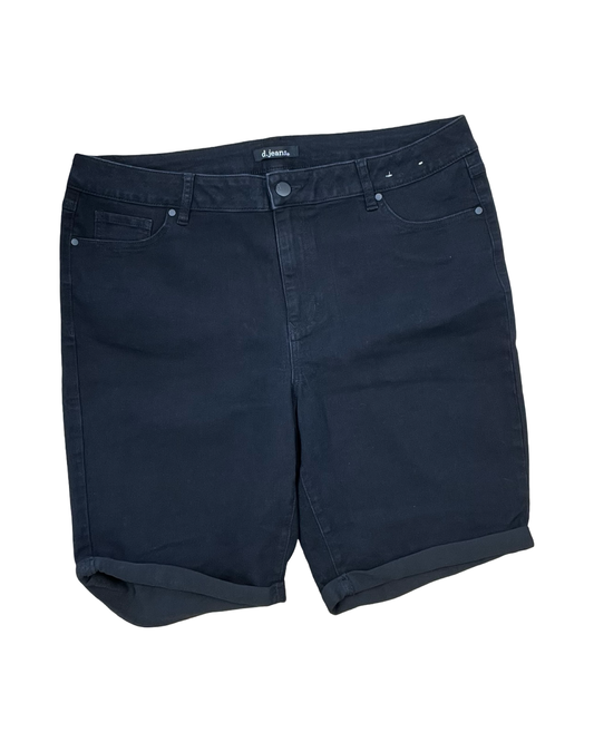 Shorts By D Jeans In Black Denim, Size:20
