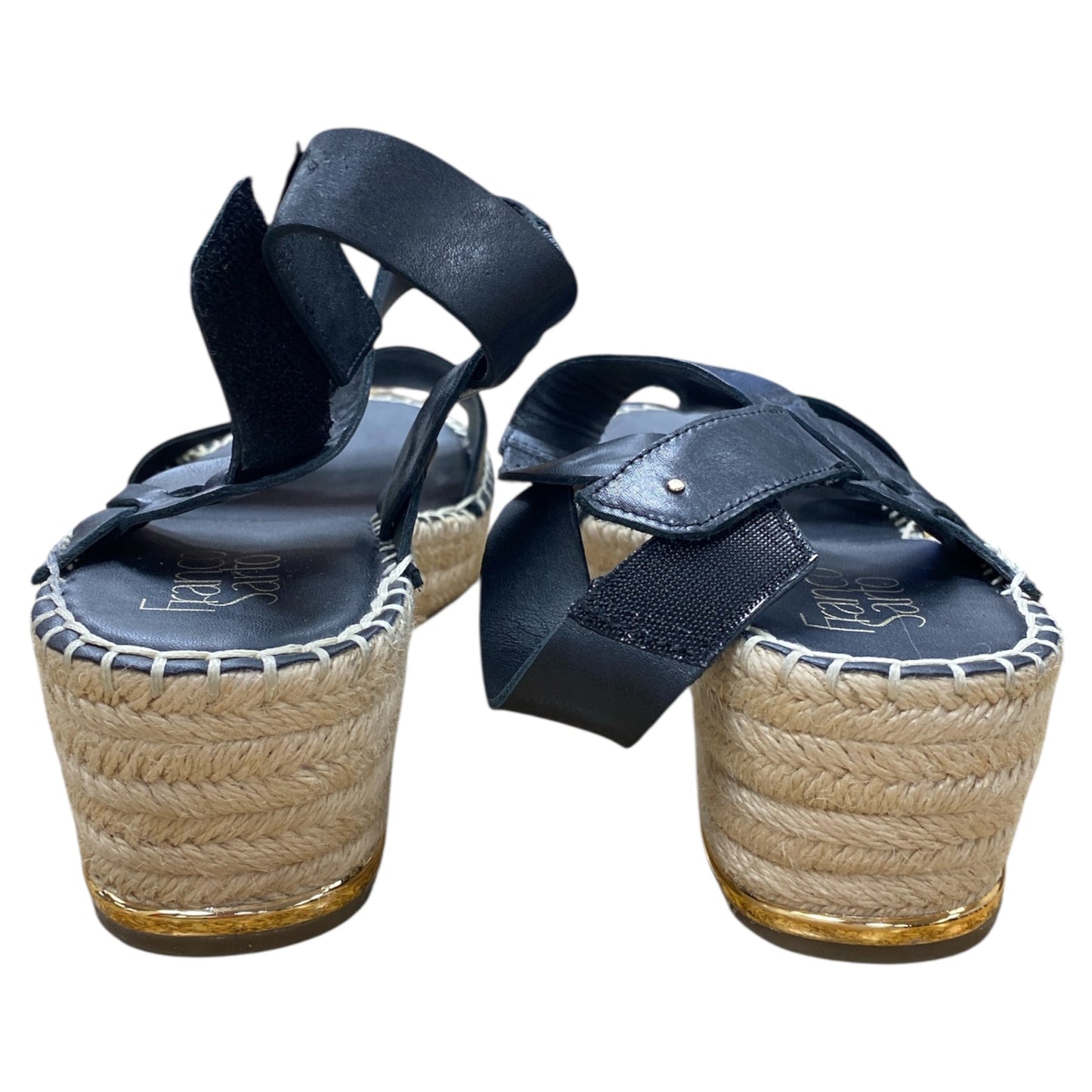 Sandals Heels Platform By Franco Sarto In Black, Size:9