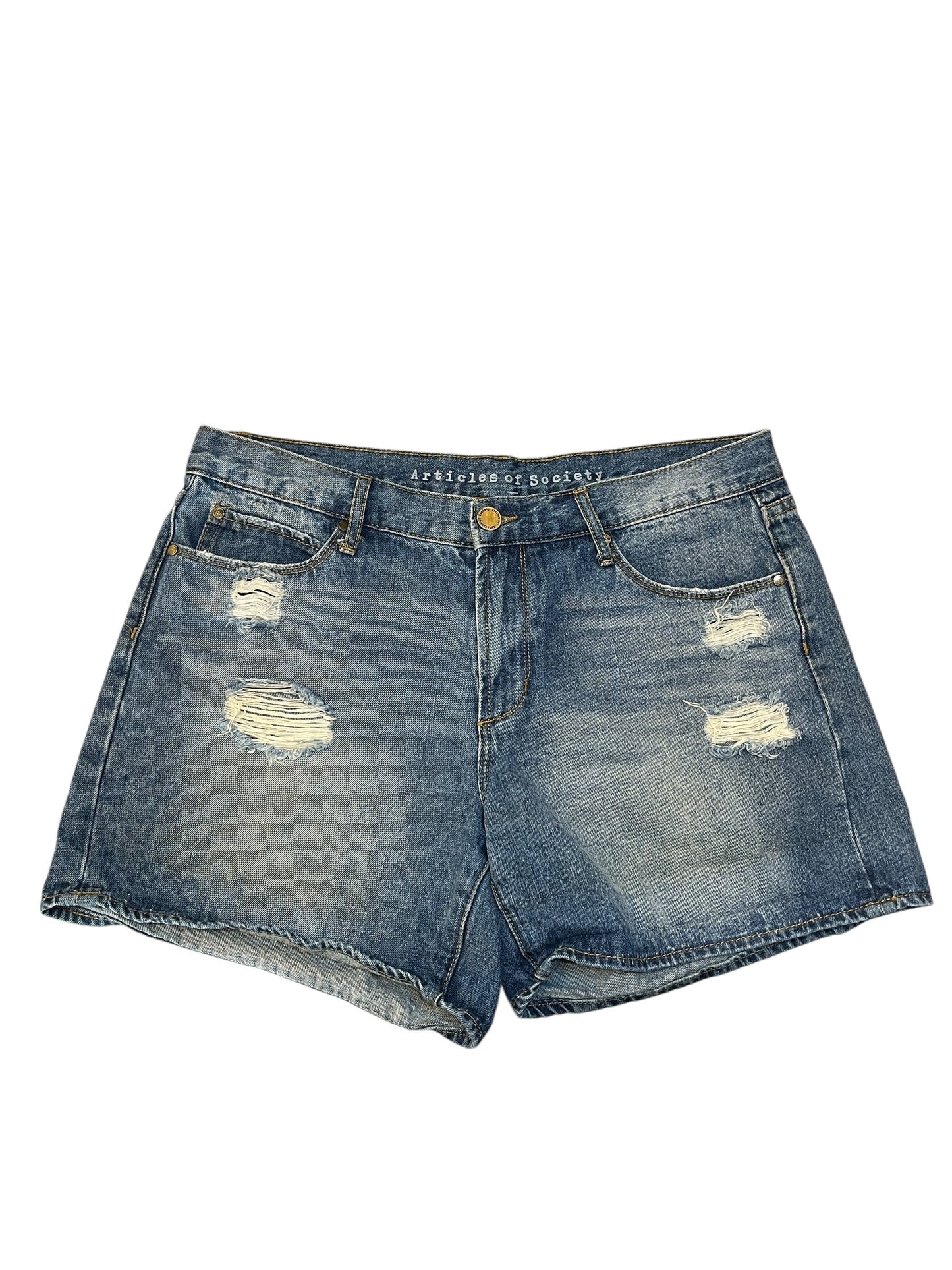 Shorts By Articles Of Society In Blue Denim, Size:S