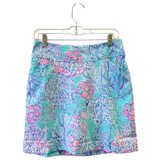 Skort Designer By Lilly Pulitzer In Blue & Pink, Size:4