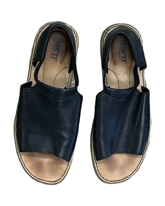 Sandals Flats By Born In Black, Size:8