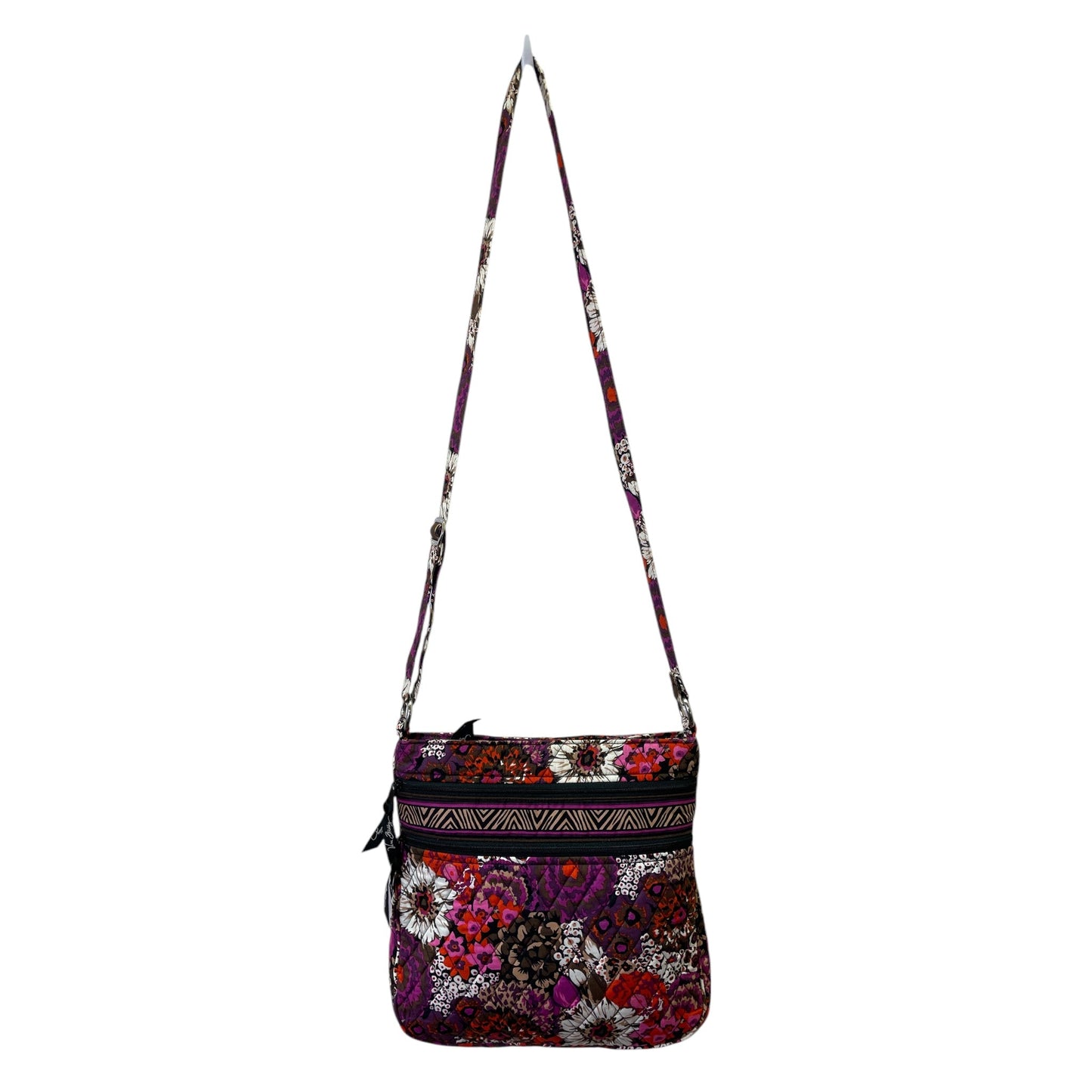 Handbag By Vera Bradley In Purple & Tan, Size:Medium