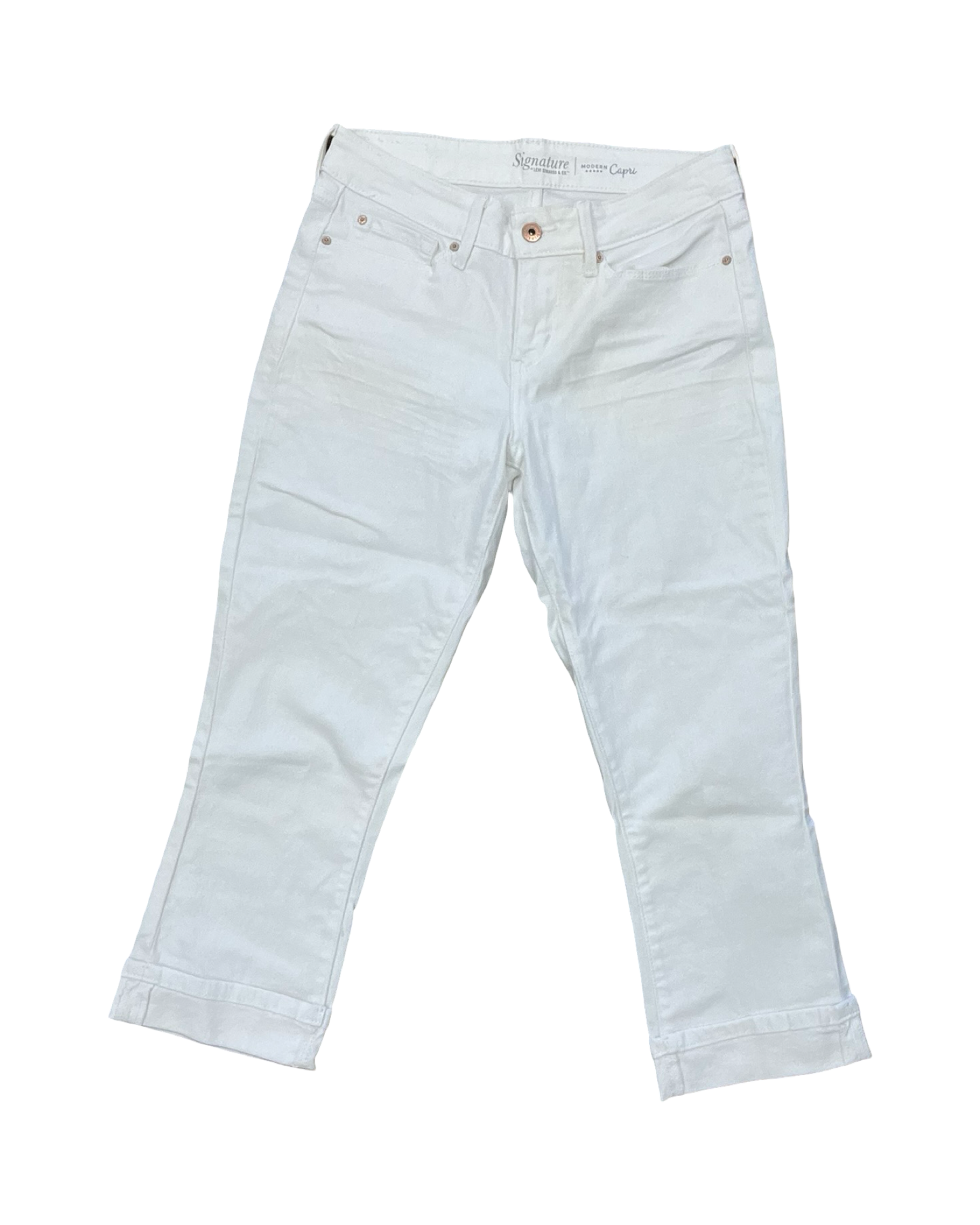 Jeans Cropped By Levis In White, Size:4