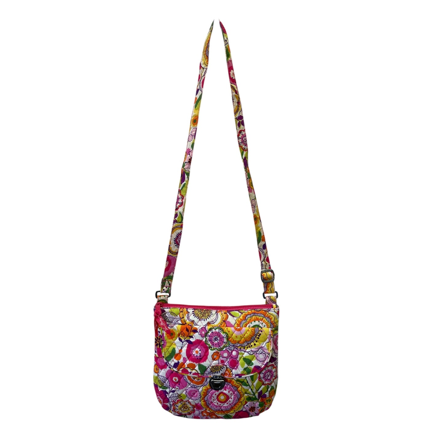 Handbag By Vera Bradley In Pink & Yellow, Size:Medium