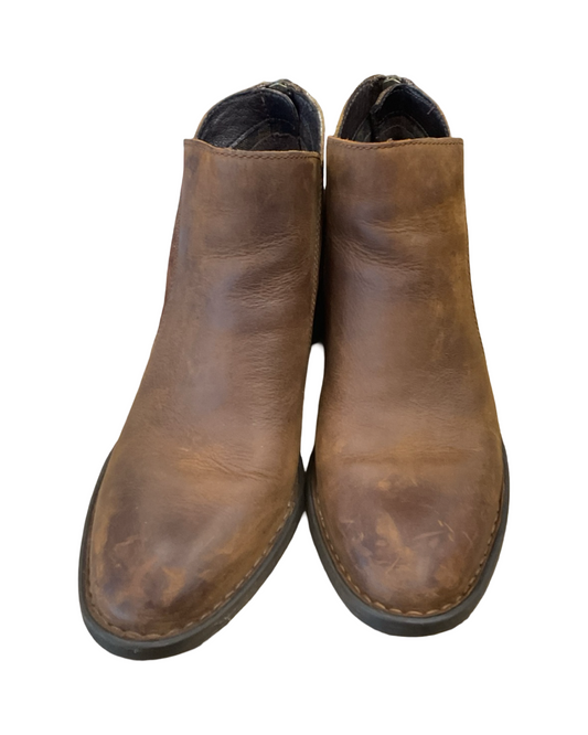 Boots Ankle Heels By Born In Brown, Size:7.5