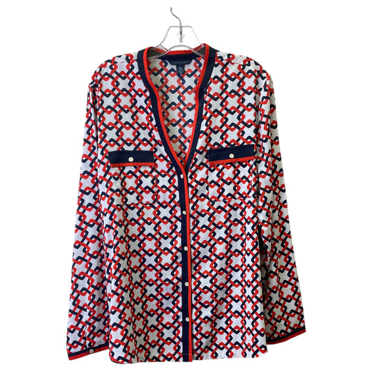 Top Ls By Tommy Hilfiger In Red & White, Size:Xxl