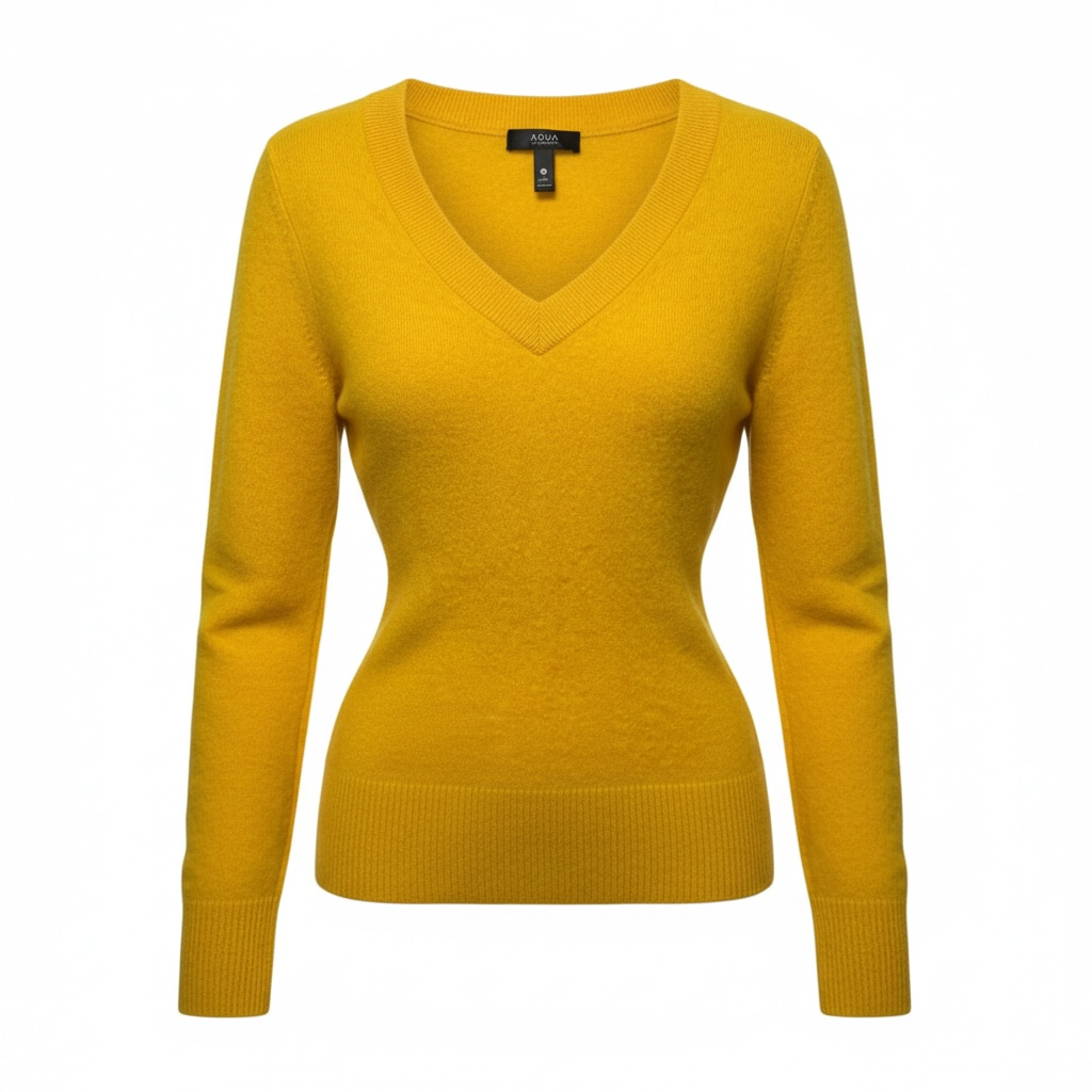 Cashmere Sweater By Aqua Cashmere In Yellow, Size: XS