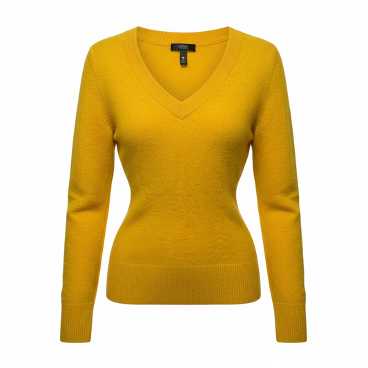 Cashmere Sweater By Aqua Cashmere In Yellow, Size: XS