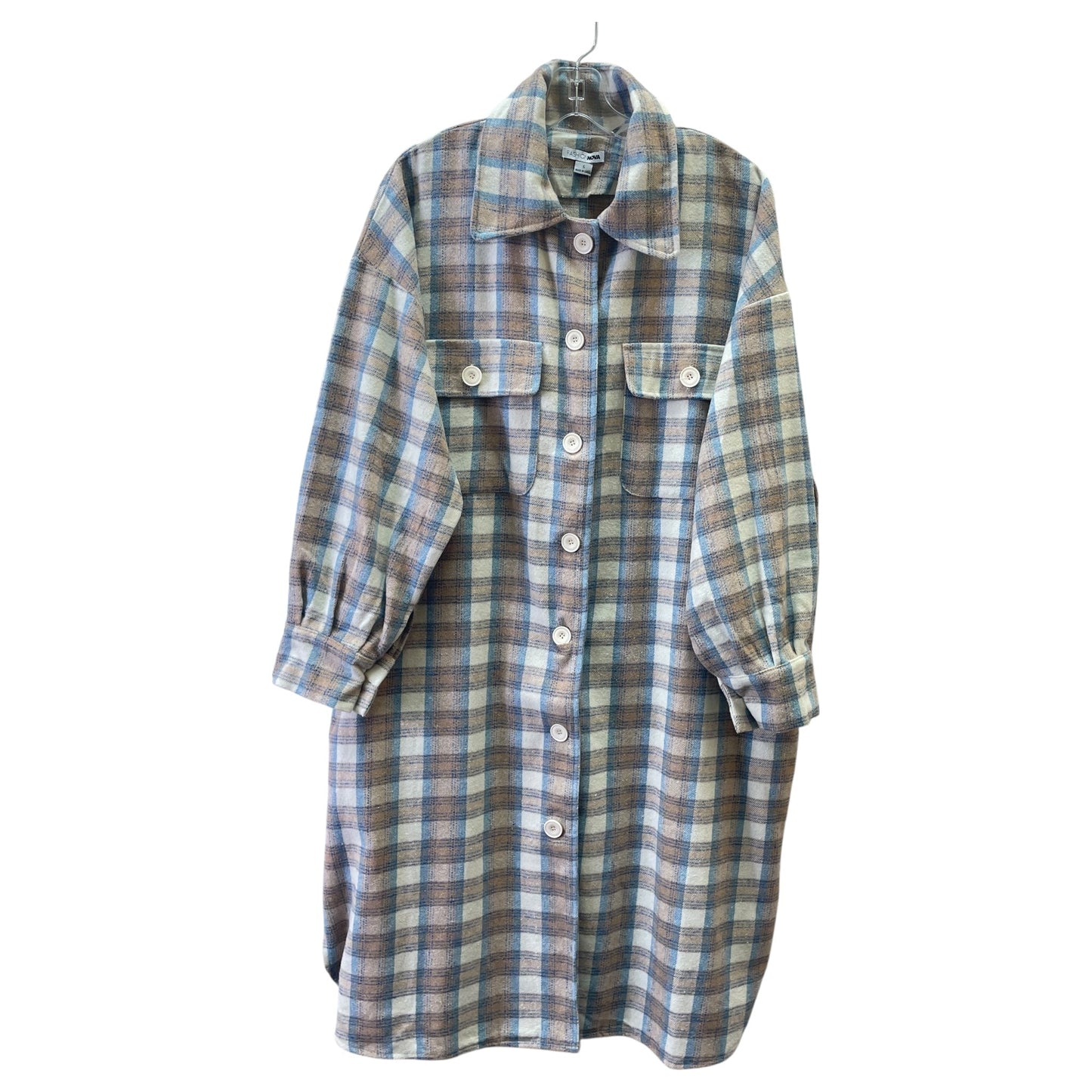 Jacket Shirt By Fashion Nova In Cream, Size:S