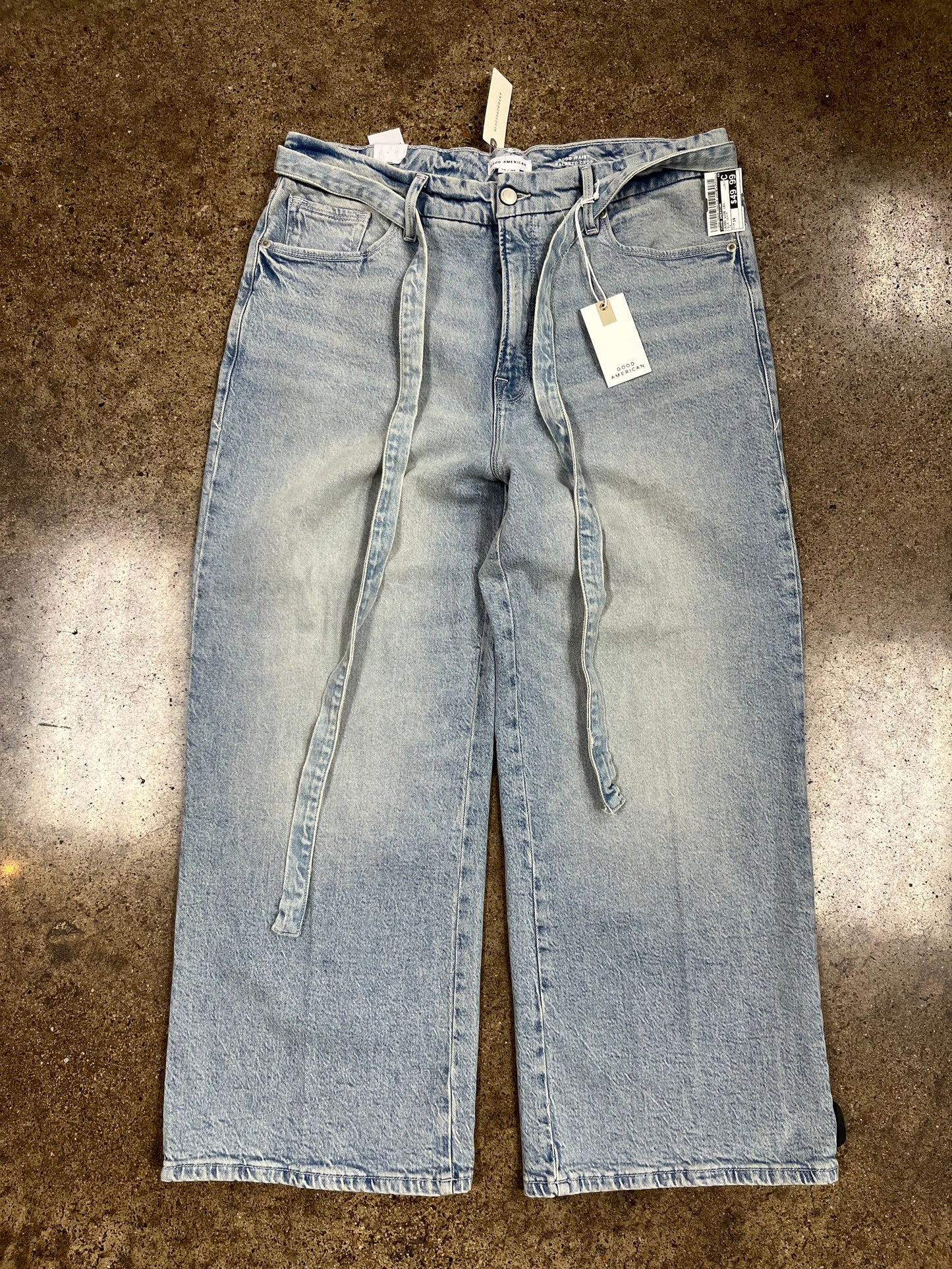 Jeans Wide Leg By Good American In Blue Denim, Size:14