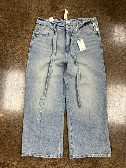 Jeans Wide Leg By Good American In Blue Denim, Size:14