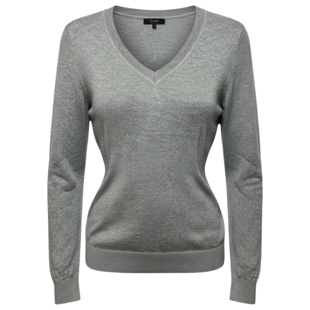 Lightweight Cotton Cashmere V-Neck Sweater By Quince In Grey, Size: L