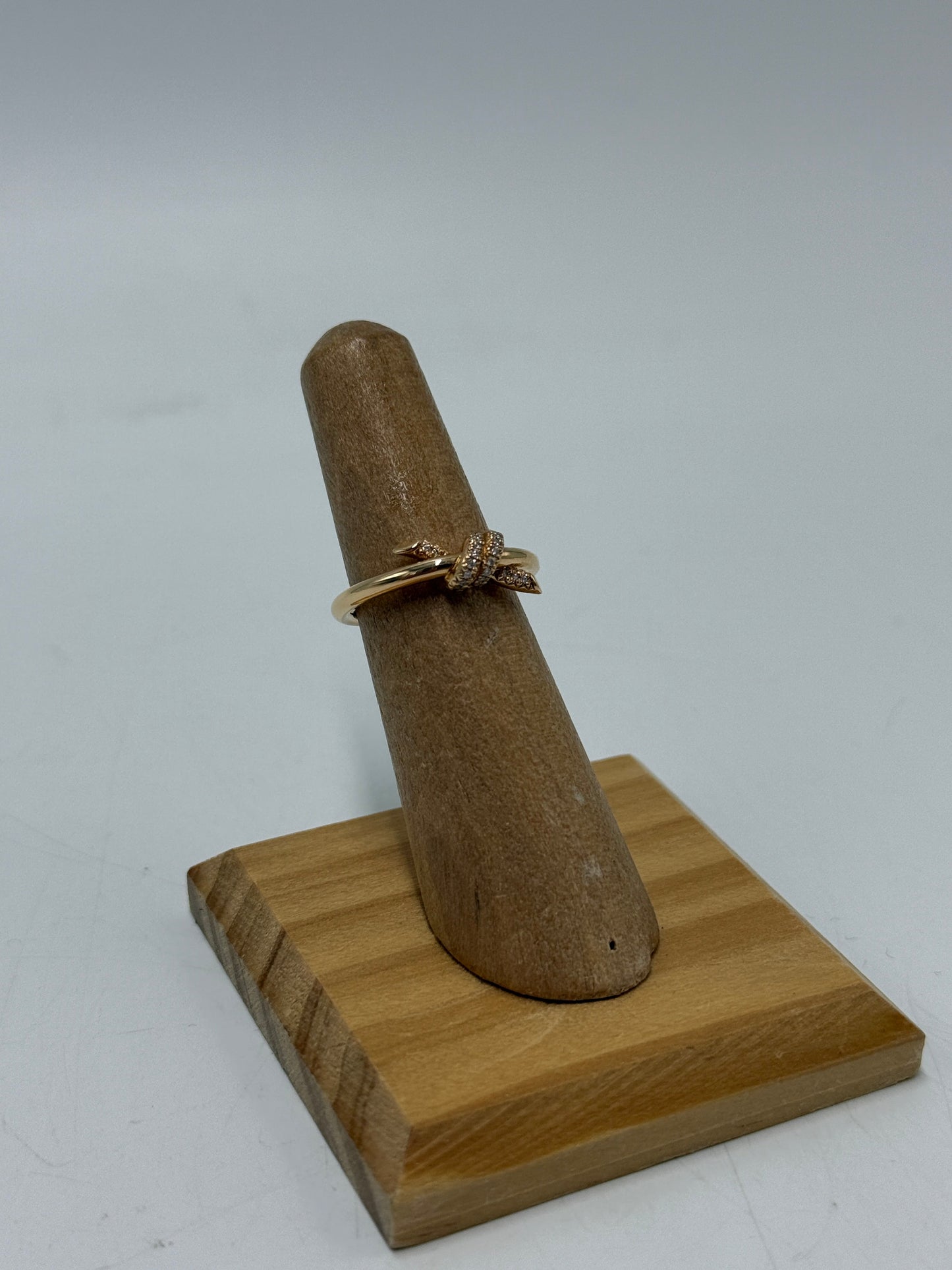 Tiffany & Company Knot 18K Rose Gold Diamond Luxury Ring, Size 6