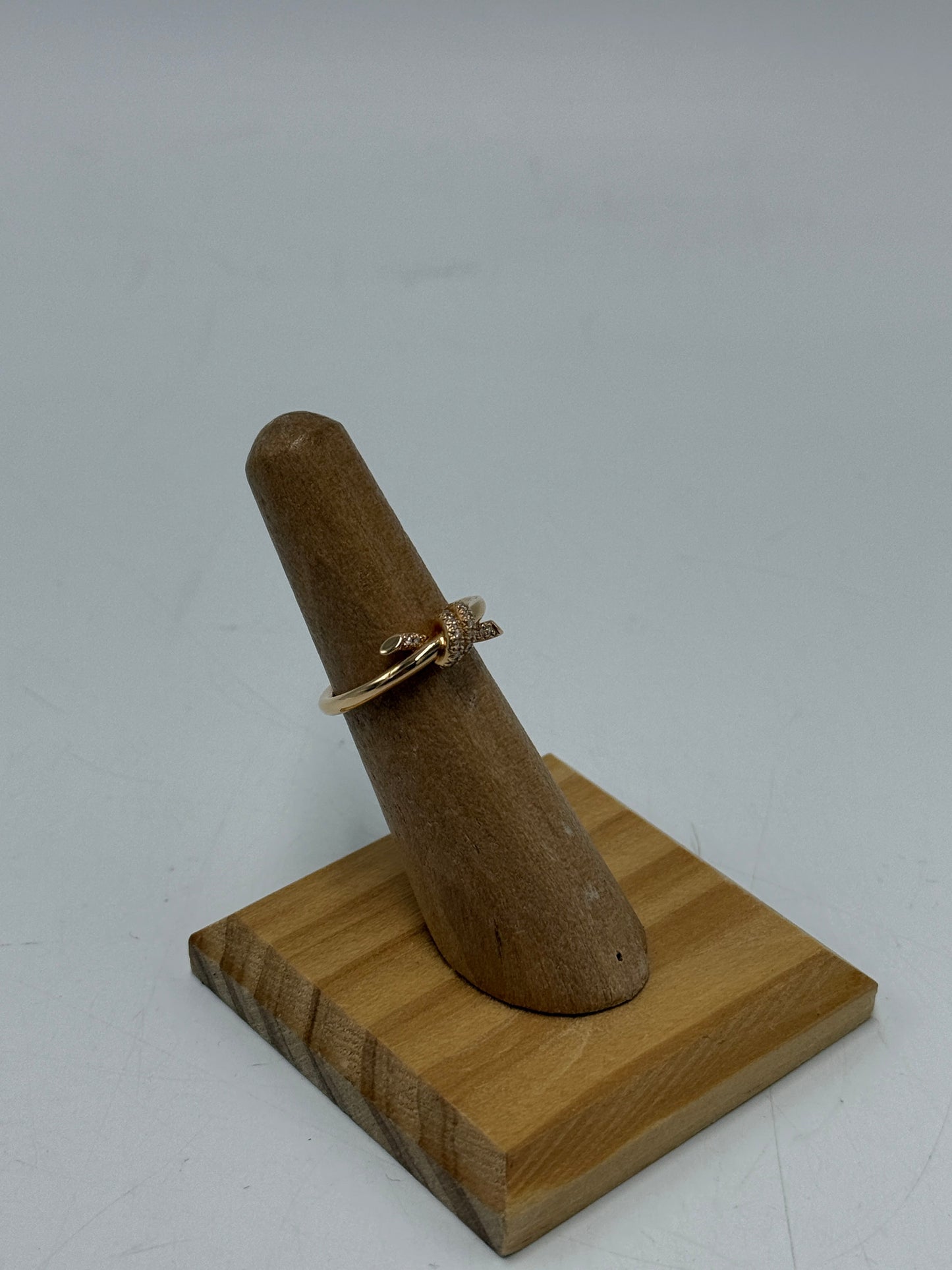 Tiffany & Company Knot 18K Rose Gold Diamond Luxury Ring, Size 6