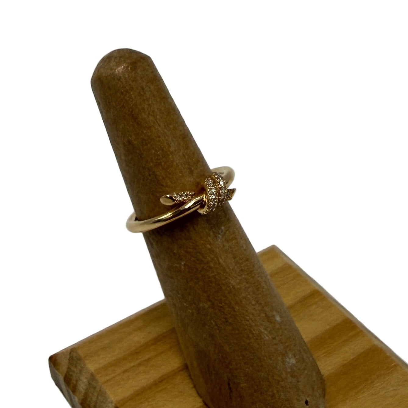 Tiffany & Company Knot 18K Rose Gold Diamond Luxury Ring, Size 6