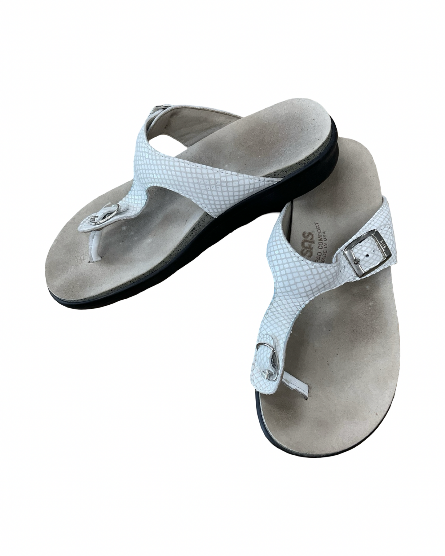 Sandals Flats By Sas In White, Size:7.5