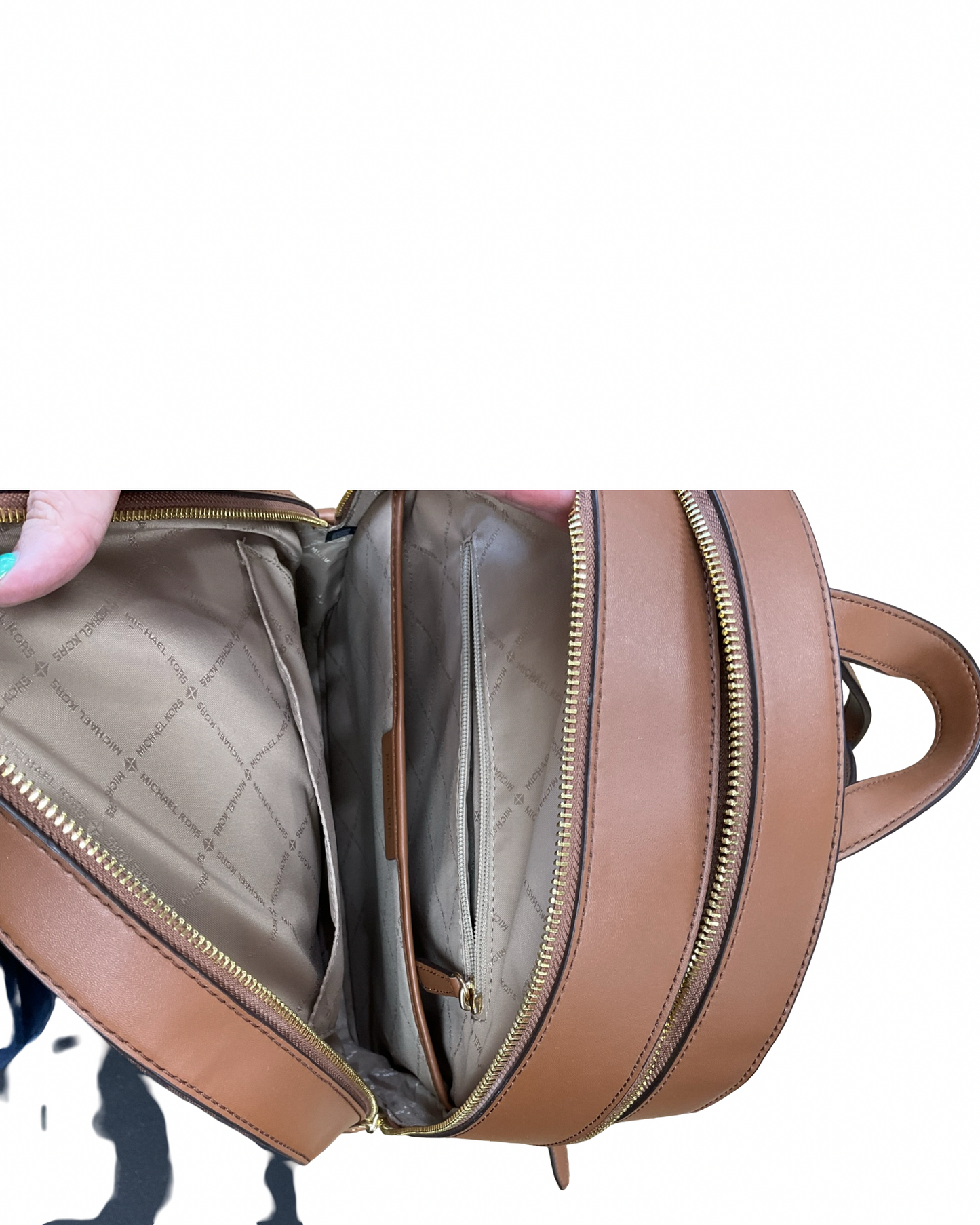 Backpack Designer By Michael Kors In Brown & Tan, Size:Large