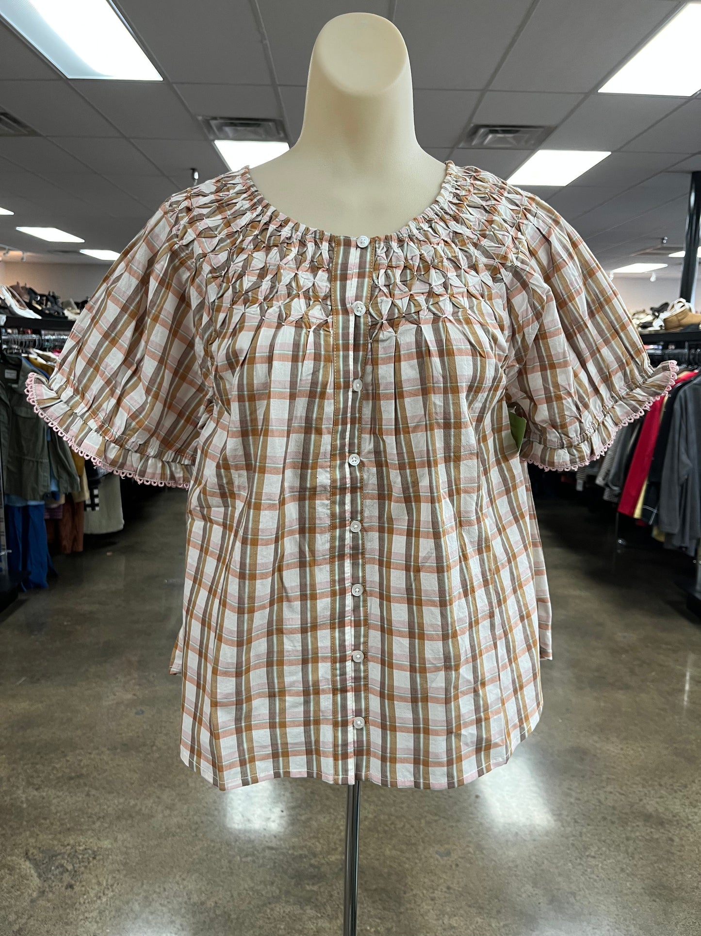 Top Ss By Anthropologie In Brown, Size:Lp