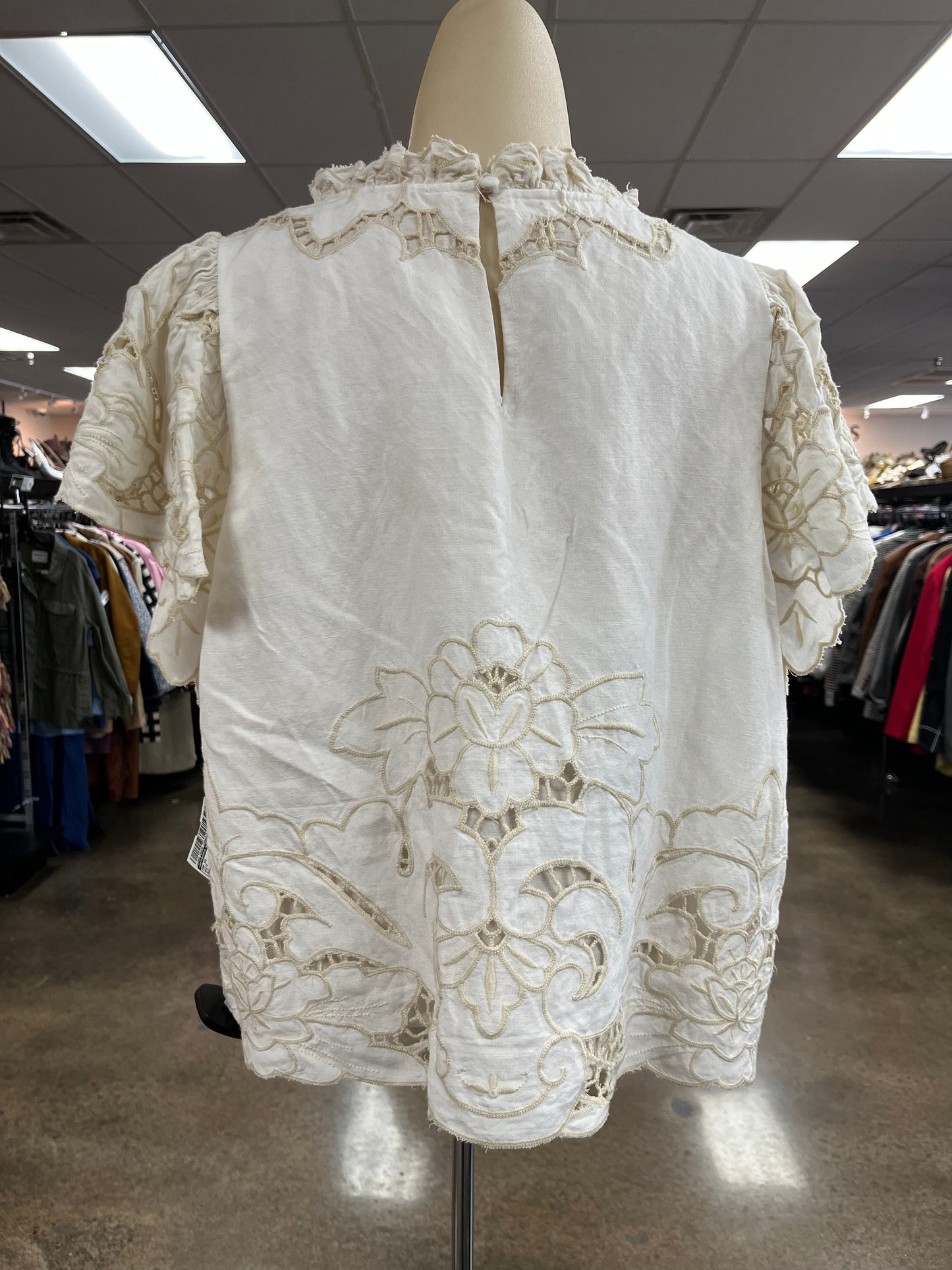 Top Ss By Anthropologie In White, Size:Xlp