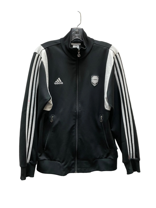 Athletic Jacket By Adidas In Black & White, Size:S