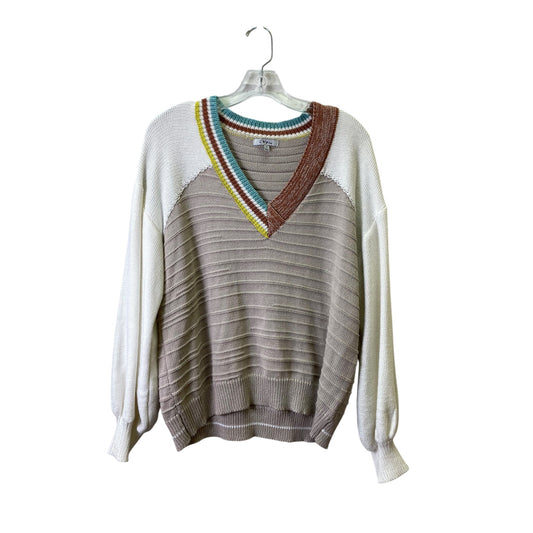 Sweater By Poof In Brown & Cream, Size:M