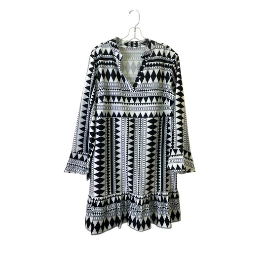 Dress Casual Midi By Shein In Black & White, Size:2X