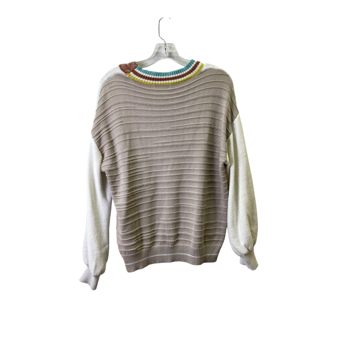 Sweater By Poof In Brown & Cream, Size:M