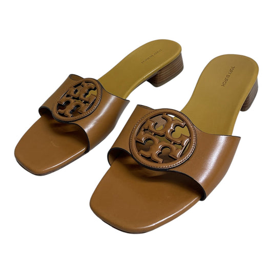 Sandals Designer By Tory Burch In Tan & Yellow, Size:10