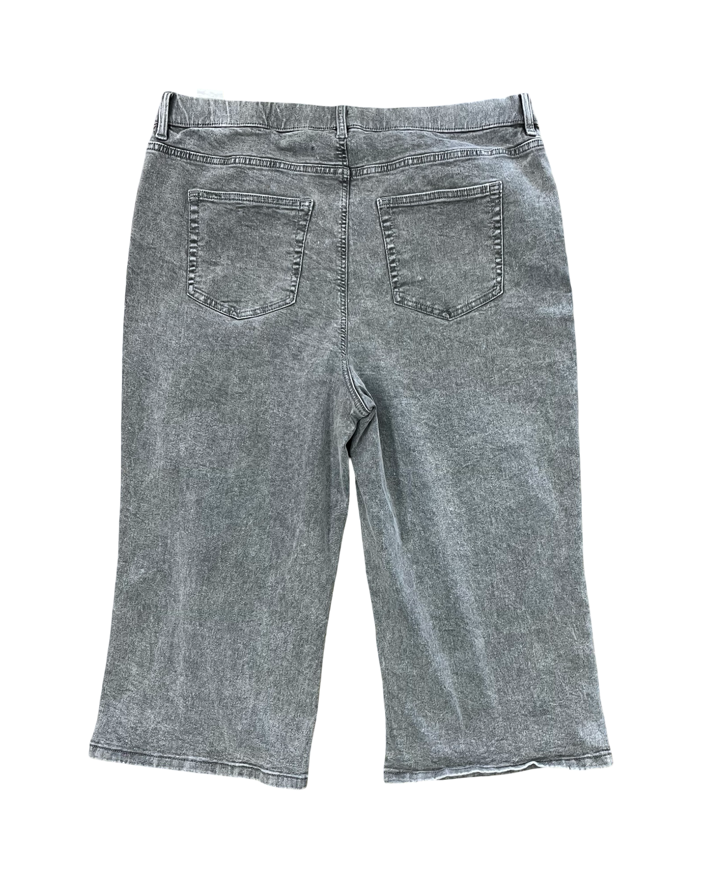 Jeans Cropped By Denim And Company In Grey Denim, Size:18