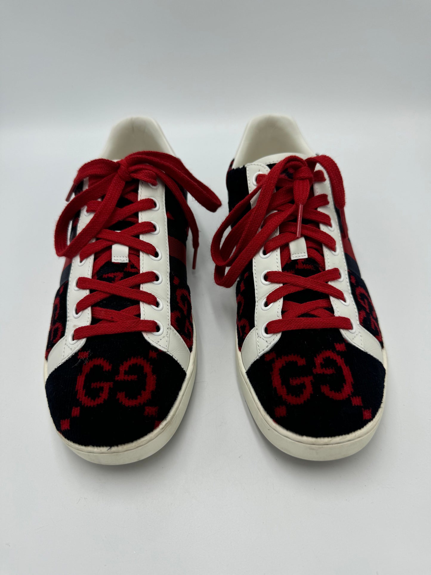 Gucci Ace GG Designer Trainer Shoes , Size: 8.5